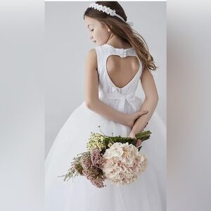 David's Bridal White Kids Formal Dress